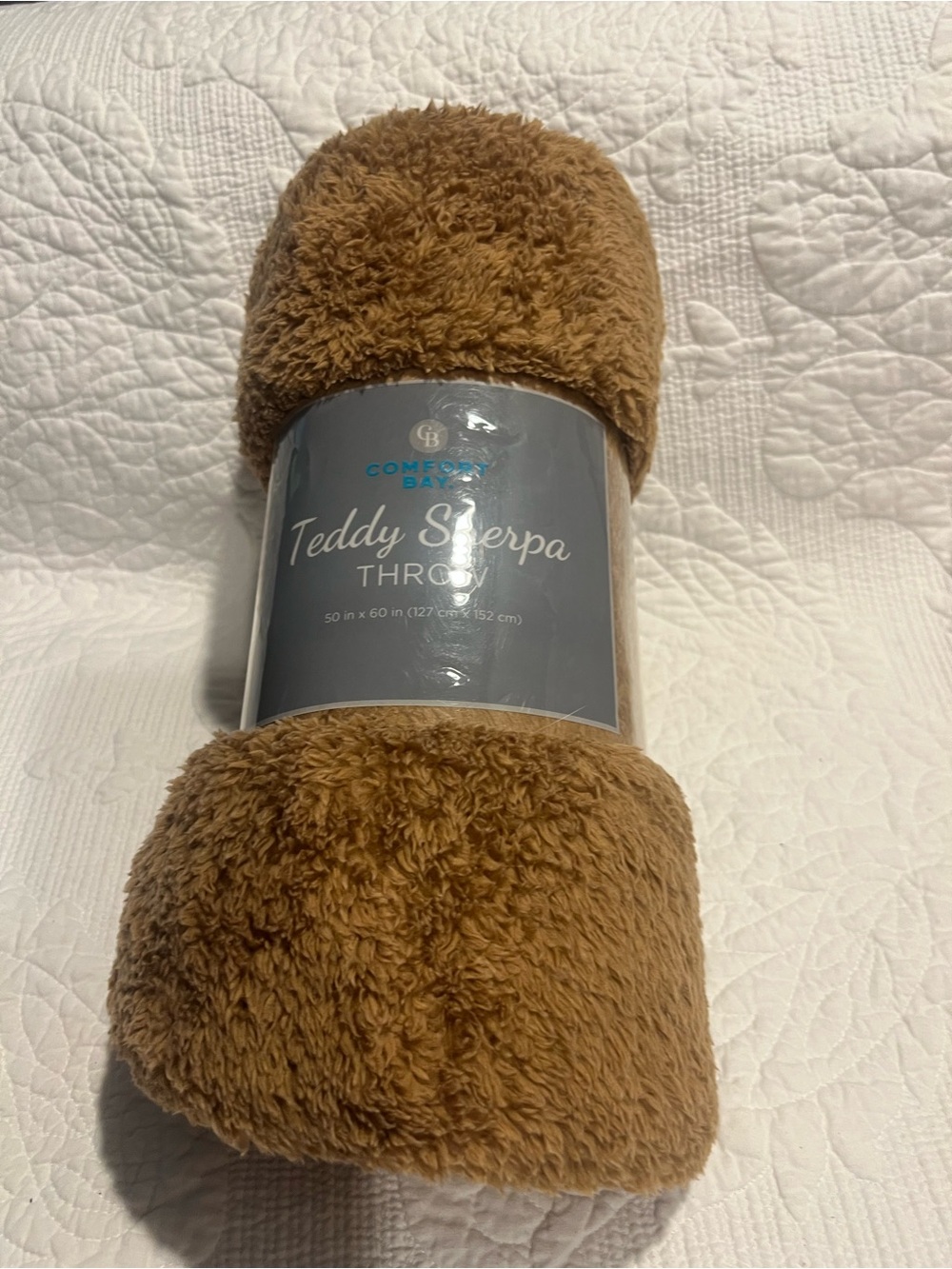 Teddy Sherpa Throw 50"× 60" Comfort Bay Brown New